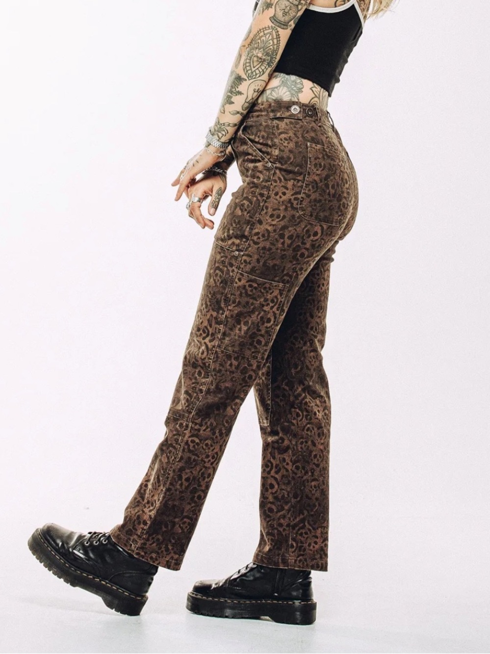 P&Co ALBION CARPENTER PANT -Leopard Print